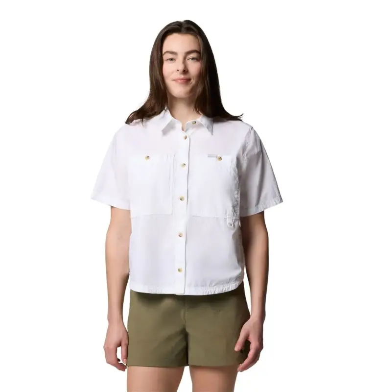 Taniej Koszula szybkoschnąca damska Columbia Brea Falls™ Woven SS - White