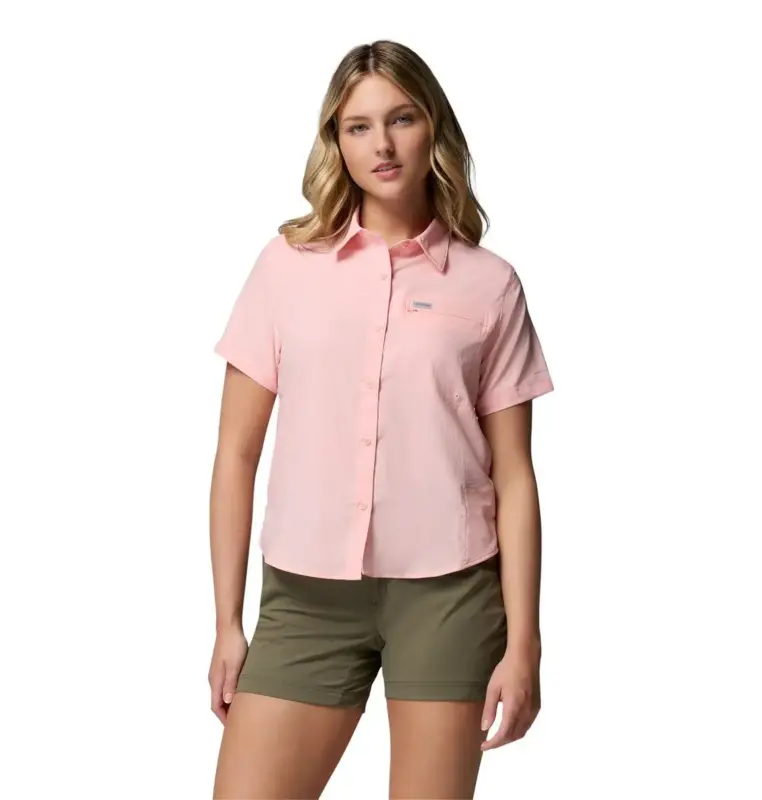 Bezpieczna płatność Koszula z filtrem UV damska Columbia Silver Ridge™ Utility II SS Shirt - Pink Sand