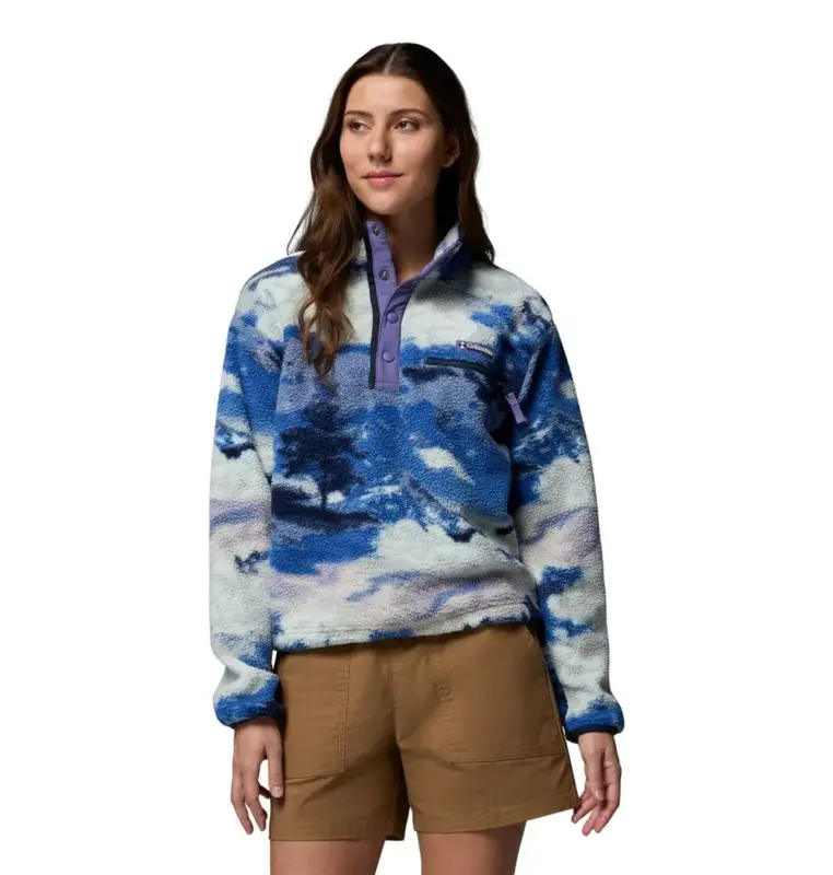 Bluza polarowa damska Columbia Helvetia™ II Printed Cropped Half Snap - Nocturnal Nowy