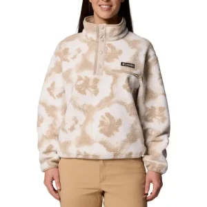 Bezpieczna płatność Bluza polarowa damska Columbia Helvetia™ II Printed Cropped Half Snap - Sea Salt, Spray