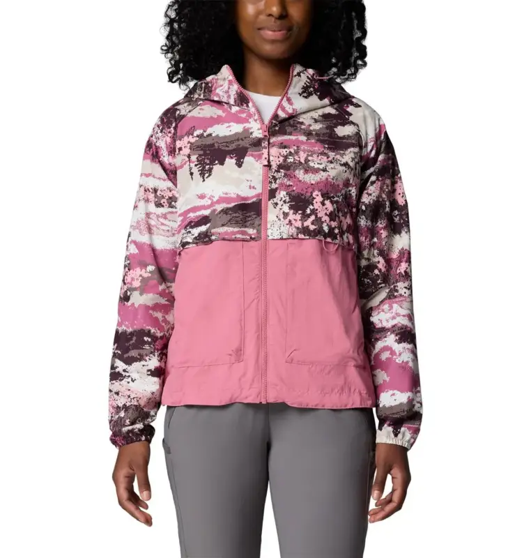 Hit sprzedaży Wiatrówka damska Columbia Spire Valley™ Printed Windbreaker - Rosette Fieldaze