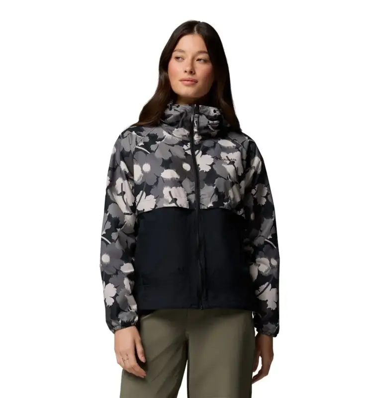 Niska cena Wiatrówka damska Columbia Spire Valley™ Printed Windbreaker - Black Ikatbloom
