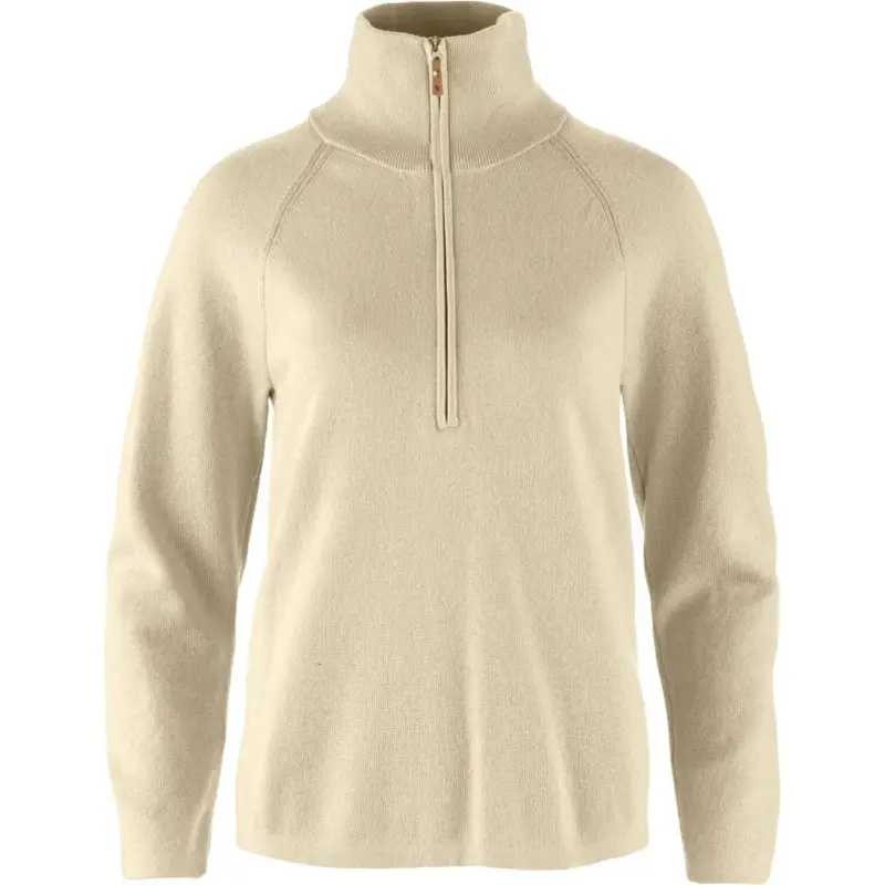 Dodaj do koszyka Sweter wełniany damski Fjallraven Övik Lite Half Zip - Light Beige