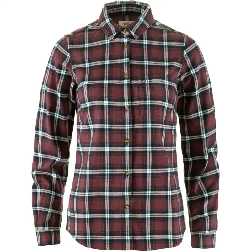 Ostatnia szansa Koszula flanelowa damska Fjallraven Övik Flannel Shirt - Port/Breeze Blue