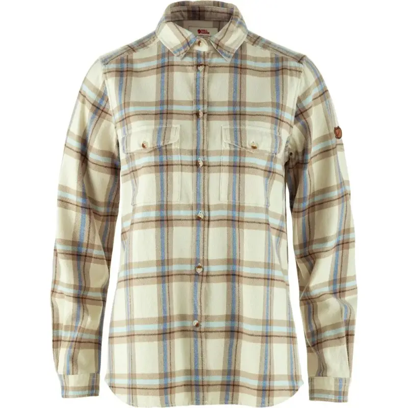 Obniżka ceny Koszula flanelowa damska Fjallraven Övik Heavy Flannel Shirt - Chalk White/Fossil