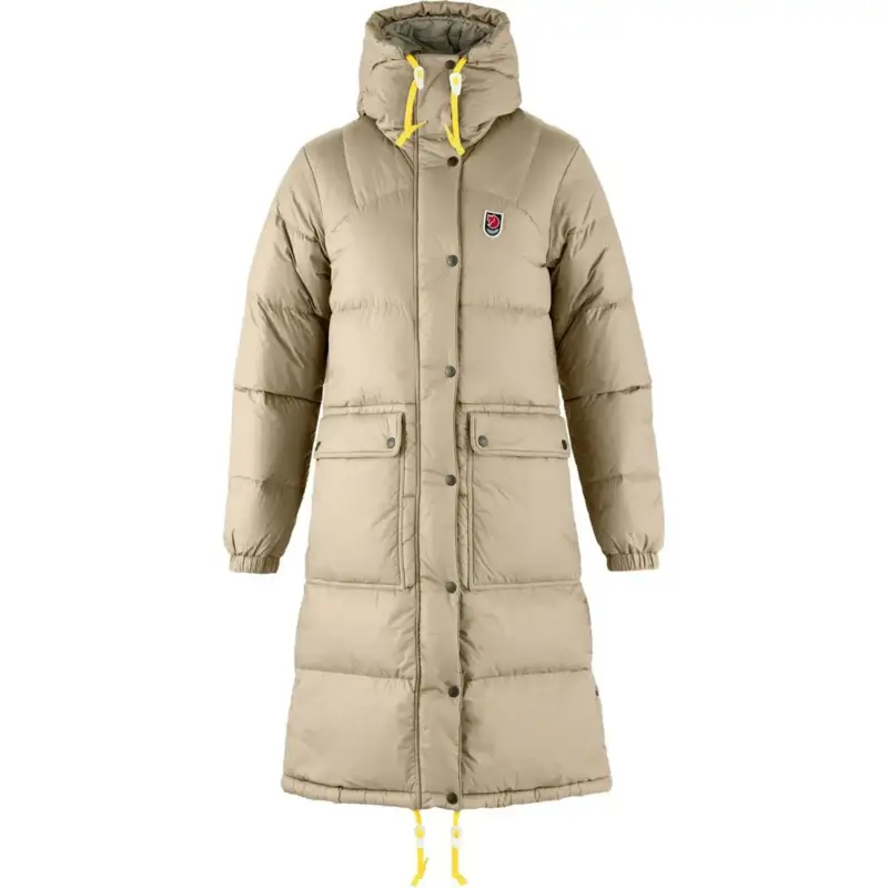 Płaszcz puchowy damski Fjallraven Expedition Long Down Parka - Fossil Ostatnie sztuki