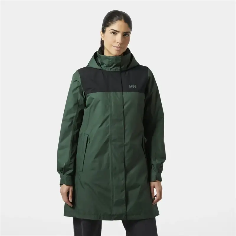 Tani Płaszcz ocieplany damski Helly Hansen Vancouver Insulated Raincoat - Jungle Green