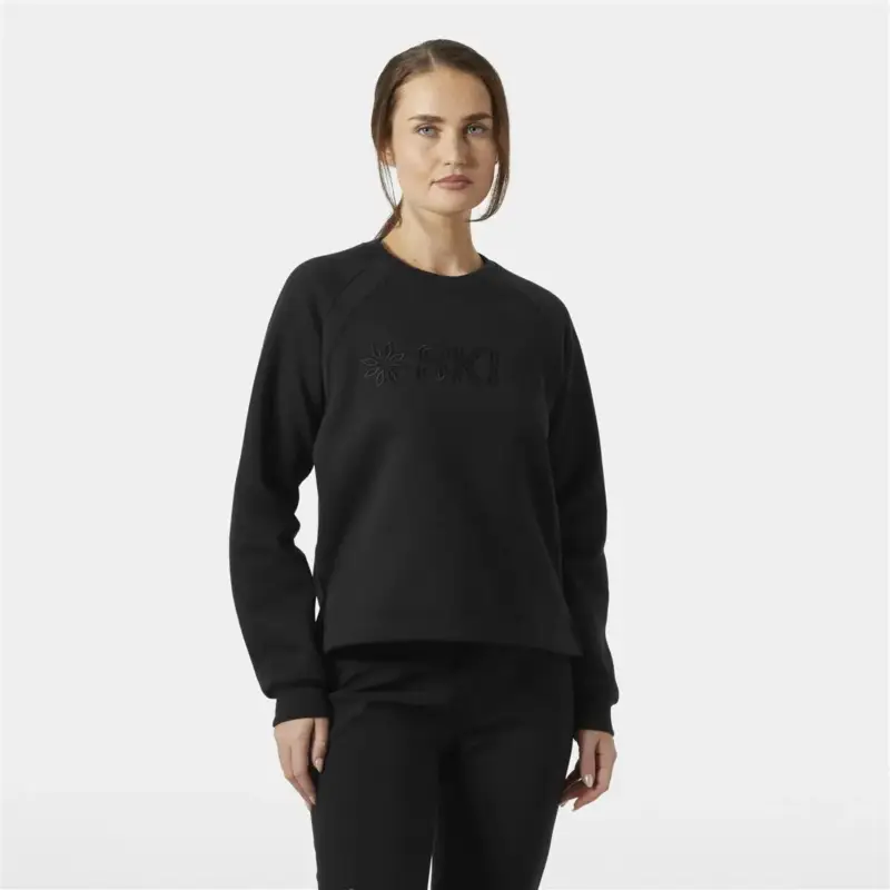 Szybka dostawa Bluza bawełniana damska Helly Hansen Bliss Sweater - Black