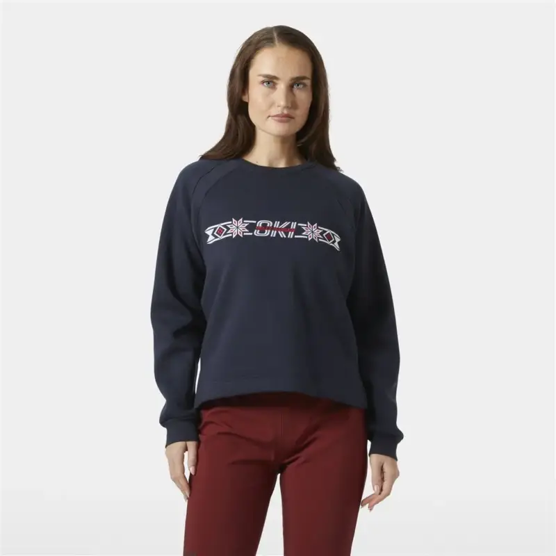 Bluza bawełniana damska Helly Hansen Bliss Sweater - Navy Ostatnia szansa
