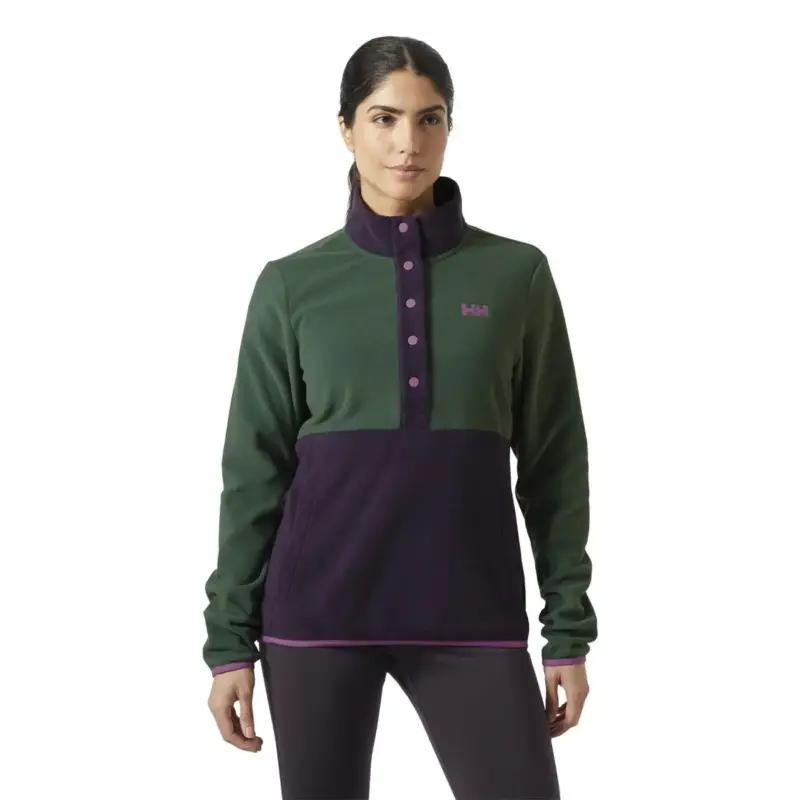 Polar damski Helly Hansen Daybreaker Snap Pullover - Black Grape Wyprzedaż