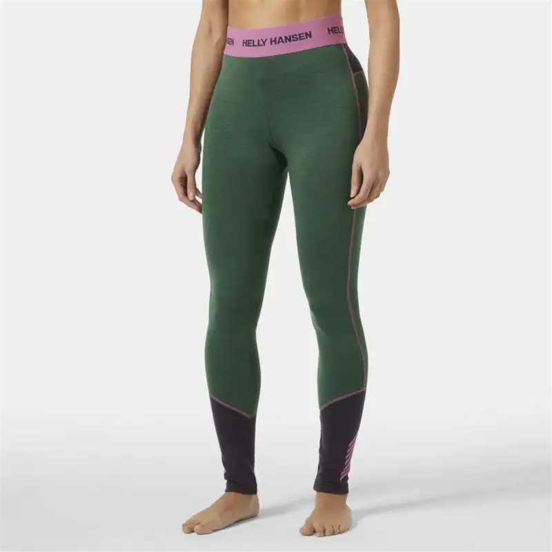 Legginsy termoaktywne z merino damskie Helly Hansen Lifa® Merino Midweight Pants - Jungle Green Do wyczerpania zapasów