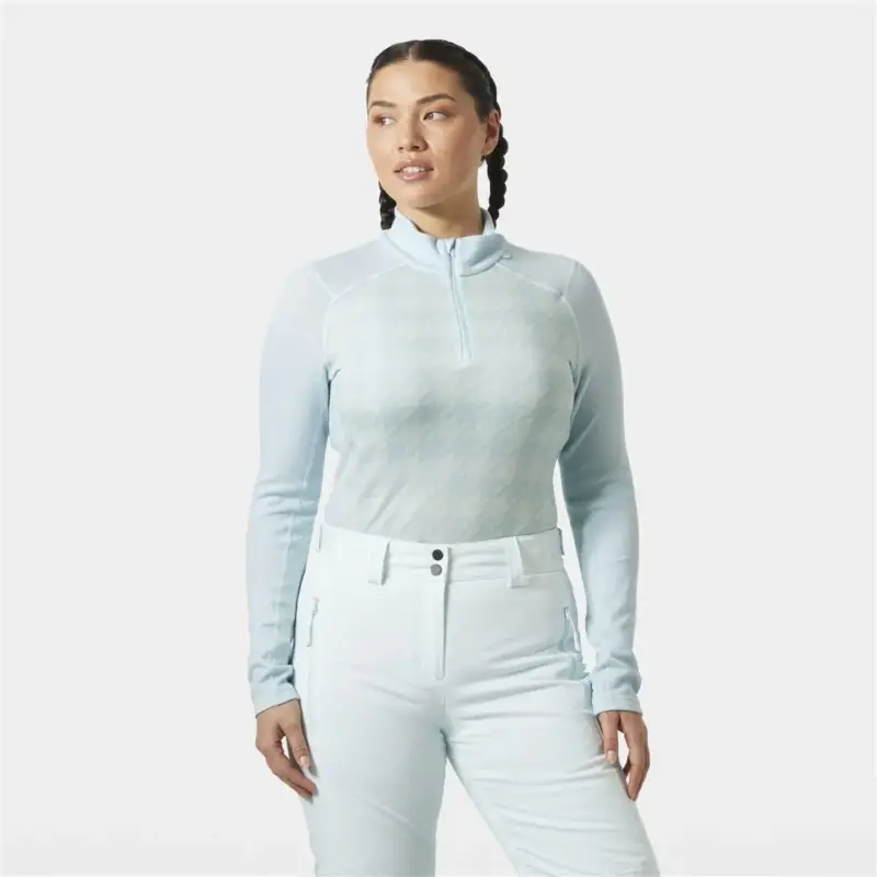 Super okazja Bluza termoaktywna z merino damska Helly Hansen Lifa Merino Midweight Graphic 1/2 Zip - Barely Blue