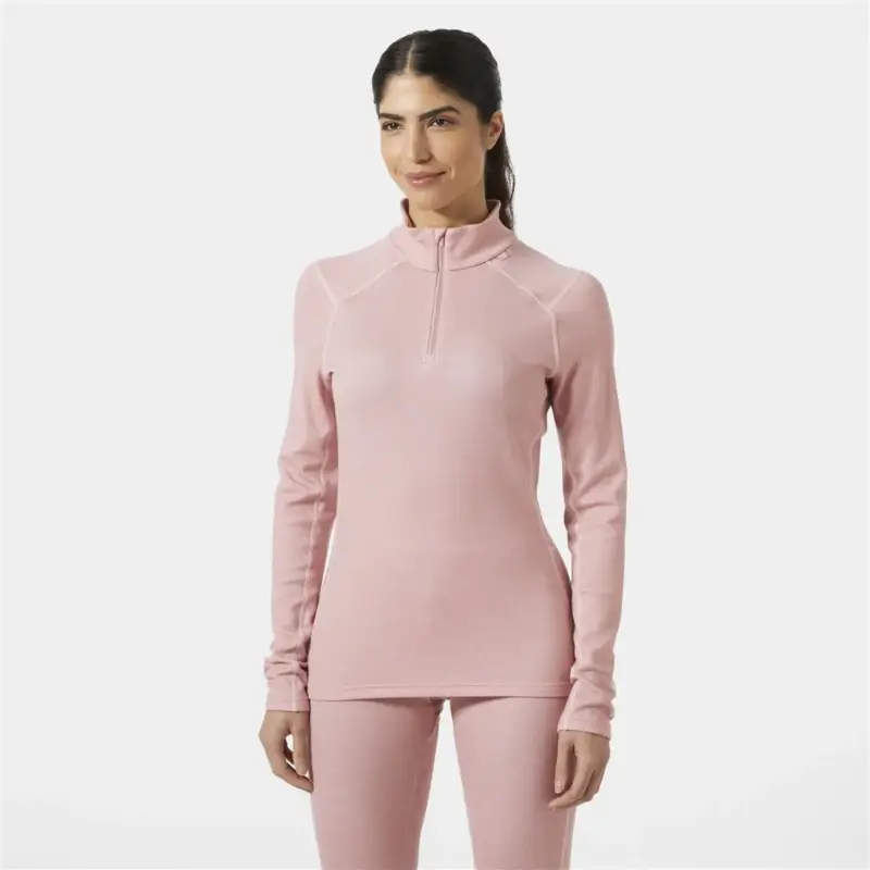 Bluza termoaktywna z merino damska Helly Hansen Lifa Merino Midweight 1/2 Zip - Pink Salt Kup online