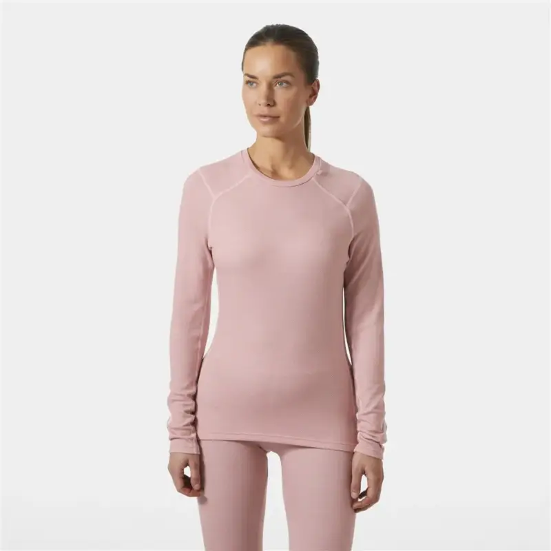 Bluza termoaktywna z merino damska Helly Hansen Lifa Merino Midweight Crew - Pink Salt Ograniczona ilość