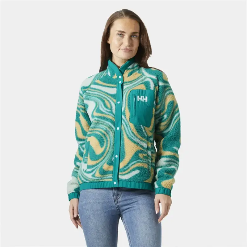 Polar damski Helly Hansen Imperial Printed Pile Snap - Barely Blue Swirl Aop Hit sprzedaży