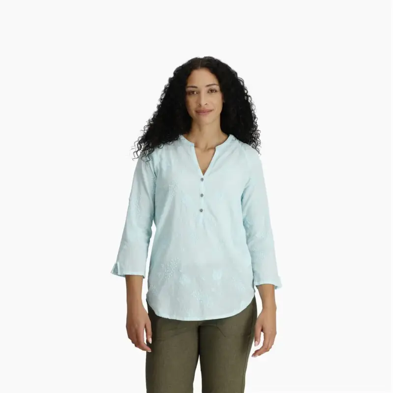 Koszula bawełniana damska Royal Robbins Oasis Tunic II 3/4 Sleeve - Pacific Blue Wybór klientów