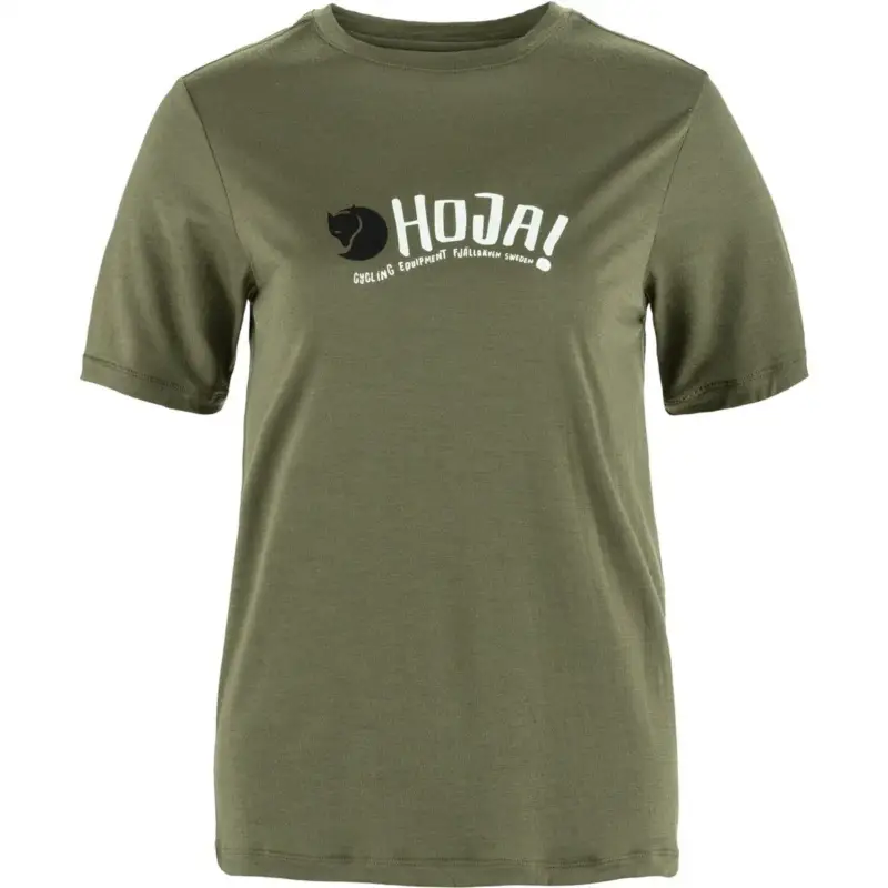 Wyjątkowa oferta Koszulka rowerowa damska Fjallraven Hoja Wool T-shirt - Laurel Green