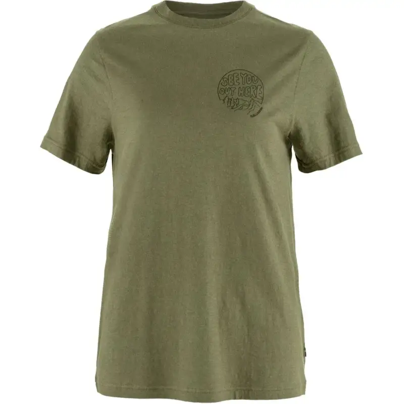 Dodaj do koszyka T-shirt bawełniany damski Fjallraven Hemp Blend Out Here T-shirt - Green