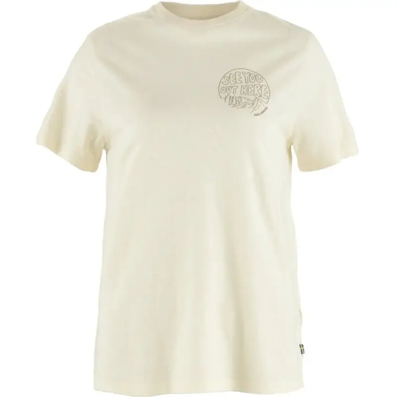 T-shirt bawełniany damski Fjallraven Hemp Blend Out Here T-shirt - Chalk White Ostatnia szansa