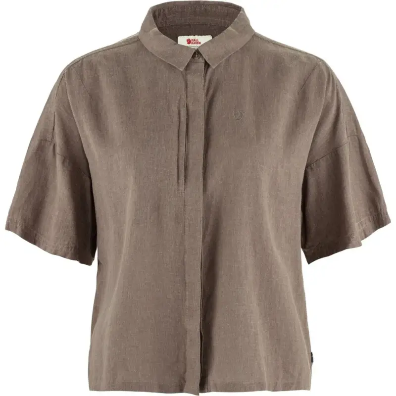 Okazja Koszula oddychająca damska Fjallraven Övik Hemp Camp Shirt SS - Suede Brown