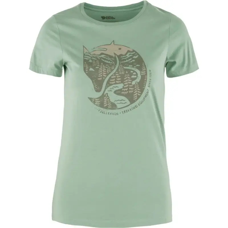 T-shirt bawełniany damski Fjallraven Arctic Fox - Misty Green Tylko do końca tygodnia