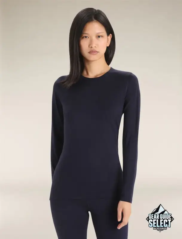 Bluza termoaktywna damska Icebreaker Merino 200 Oasis LS Crewe - Midnight Navy Okazja