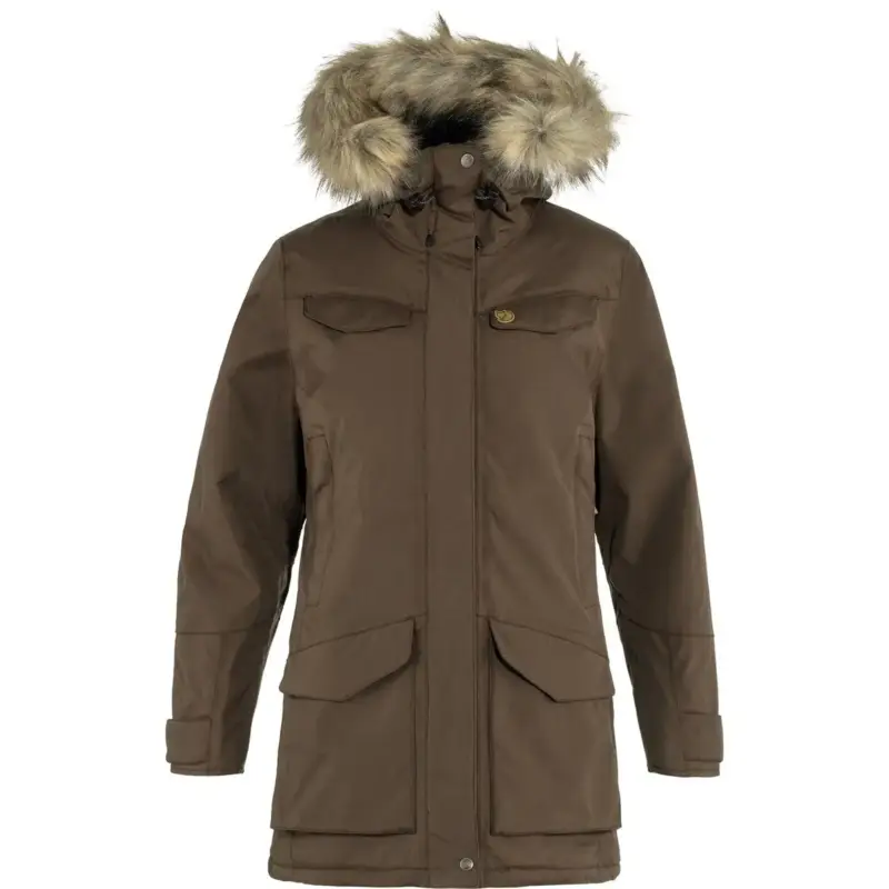 Kurtka ocieplana damska Fjallraven Nuuk Parka - Dark Oak Zniżka