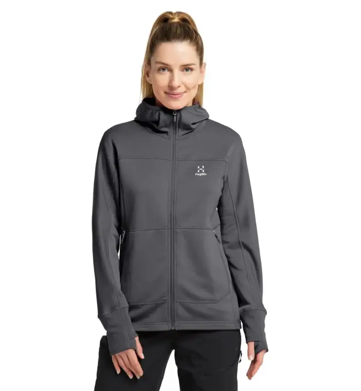 Bluza polarowa damska Haglofs Betula Hood - Magnetite Kup teraz