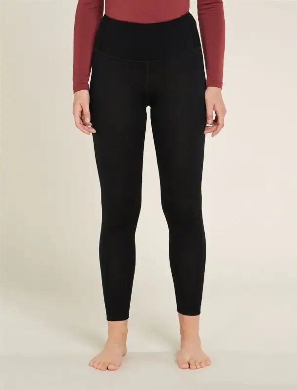 Kalesony termoaktywne damskie Icebreaker Merino 260 Tech High Rise Leggings - Black Tani