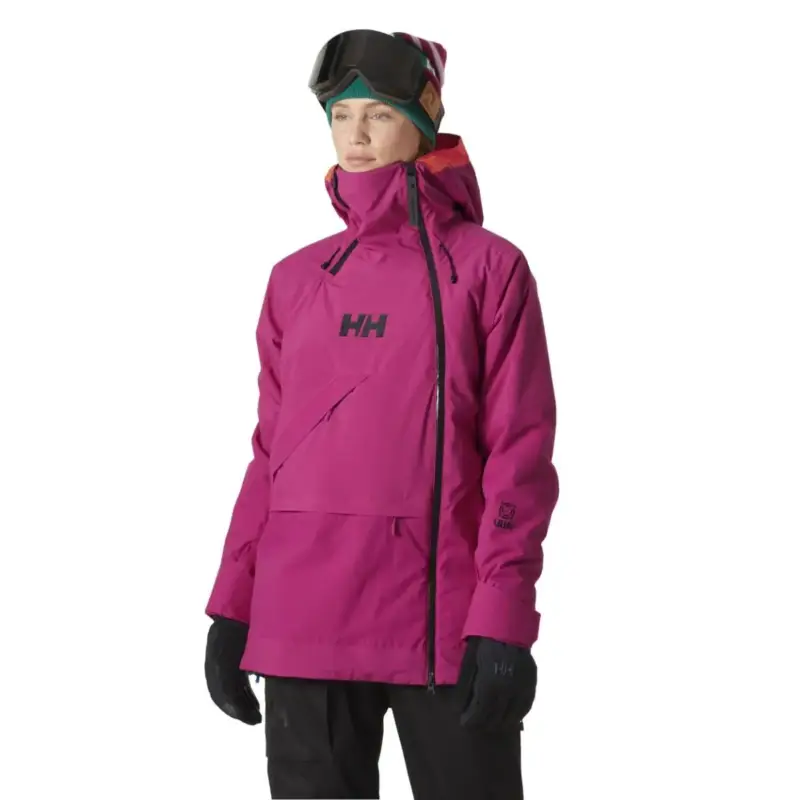 Ograniczona ilość Kurtka narciarska damska Helly Hansen Powchaser Asymmetric Ski Jacket - Magenta 2.0