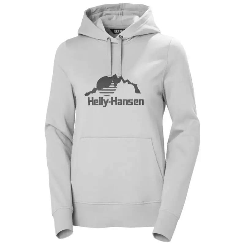 Bluza bawełniana damska Helly Hansen NORD GRAPHIC HOODIE - Grey Melange Tylko dziś