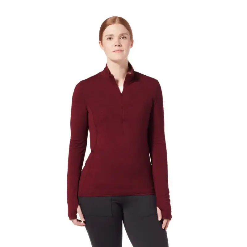 Koszulka z merynosem damska Royal Robbins Venturelayer 200 1/4 Zip LS - 593 - Burnt Grape Htr Szybka wysyłka