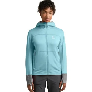Bluza polarowa damska Haglofs Betula Hood - Frost Blue/Concrete Najlepsza cena