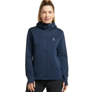 Bluza polarowa damska Haglofs Betula Hood - Tarn Blue Wysoka jakość