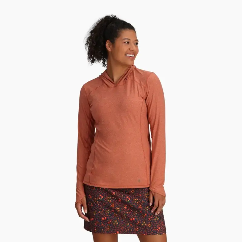 Bluza termoaktywna damska Royal Robbins Amp Lite Hoodie - Baked Clay Bezpieczna płatność