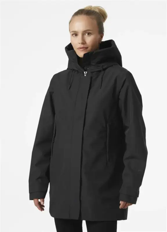 Ekspresowa dostawa Płaszcz membranowy damski Helly Hansen Victoria Mid Length Raincoat - Black