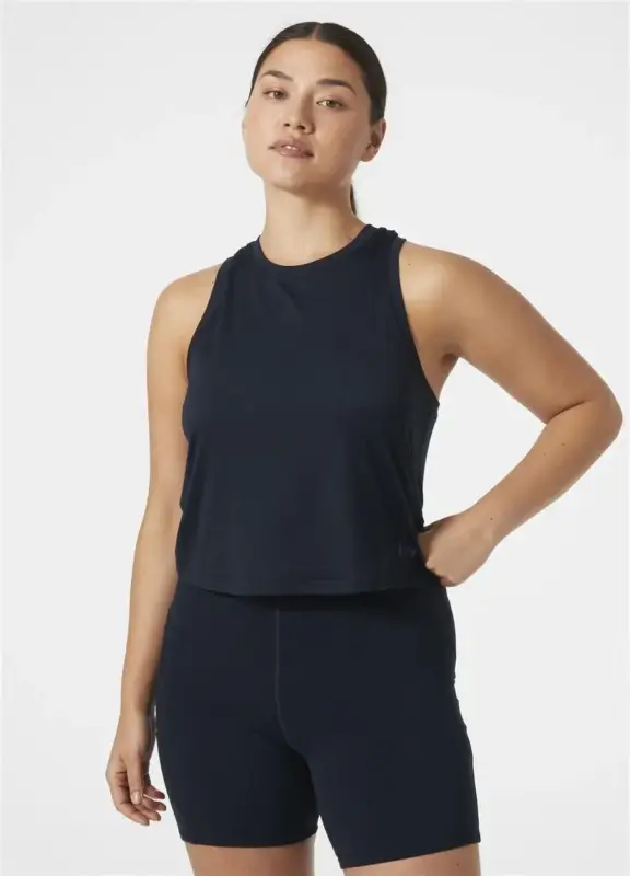 Szybka dostawa Top z filtrem UV damski Helly Hansen OCEAN CROPPED TANK TOP - Navy