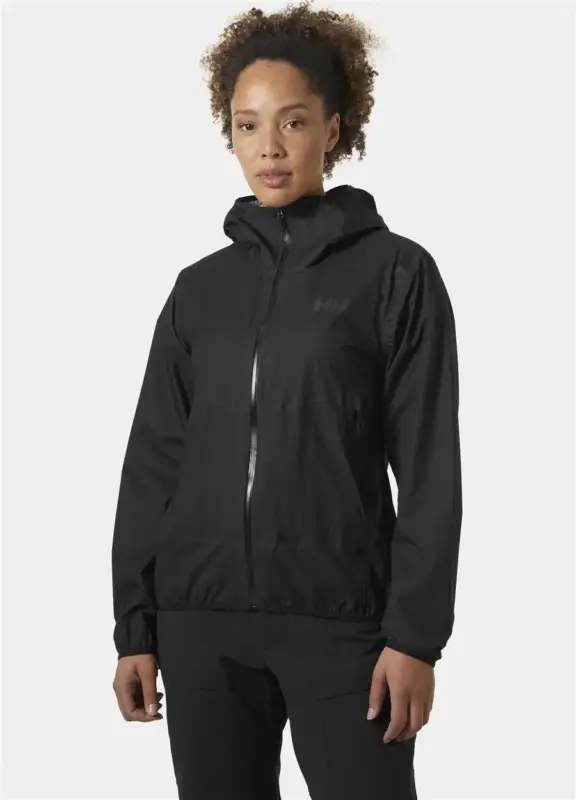 Kurtka membranowa damska Helly Hansen VERGLAS 2.5L FASTPACK JACKET - Black Ekspresowa dostawa