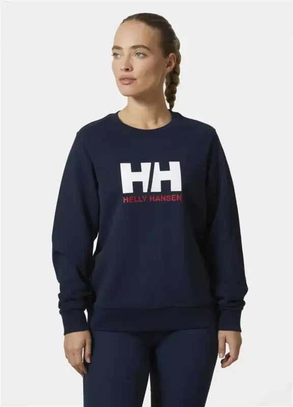 Bluza bawełniana damska Helly Hansen Logo Crew Sweat 2.0 - Navy Tylko dziś