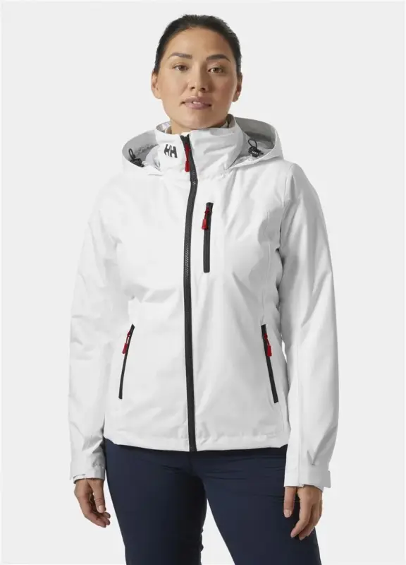 Kurtka żeglarska damska Helly Hansen CREW HOODED MIDLAYER JACKET 2 - White Tani