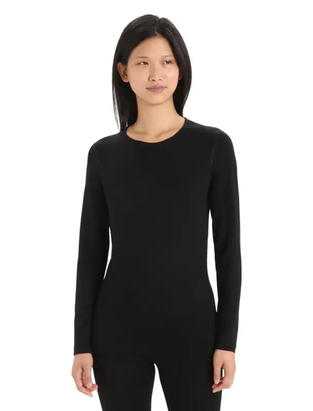 Bluza termoaktywna damska Icebreaker Merino 260 Tech LS Crewe - Black Do wyczerpania zapasów