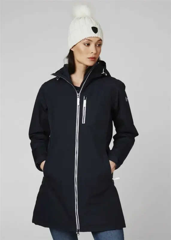 Płaszcz ocieplany damski Helly Hansen Long Belfast Winter Jacket - Navy Do wyczerpania zapasów
