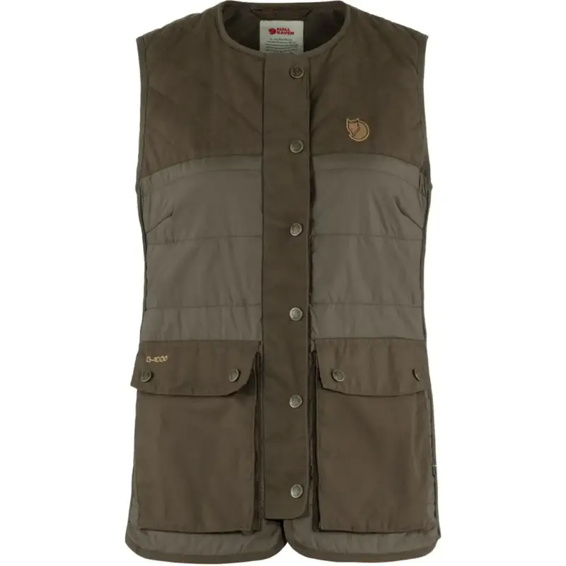 Ekspresowa dostawa Kamizelka G-1000® damska Fjallraven Forest Wool Padded Vest - Dark Olive