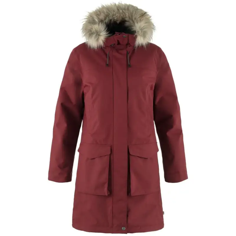 Taniej Kurtka ocieplana damska Fjallraven Nuuk Lite Parka - Bordeaux Red