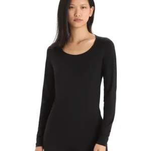 Bluza termoaktywna damska Icebreaker Merino 200 Oasis LS Scoop Neck - Black Tylko do końca tygodnia