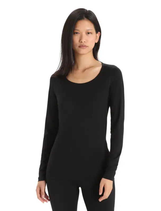 Bluza termoaktywna damska Icebreaker Merino 200 Oasis LS Scoop Neck - Black Tylko do końca tygodnia