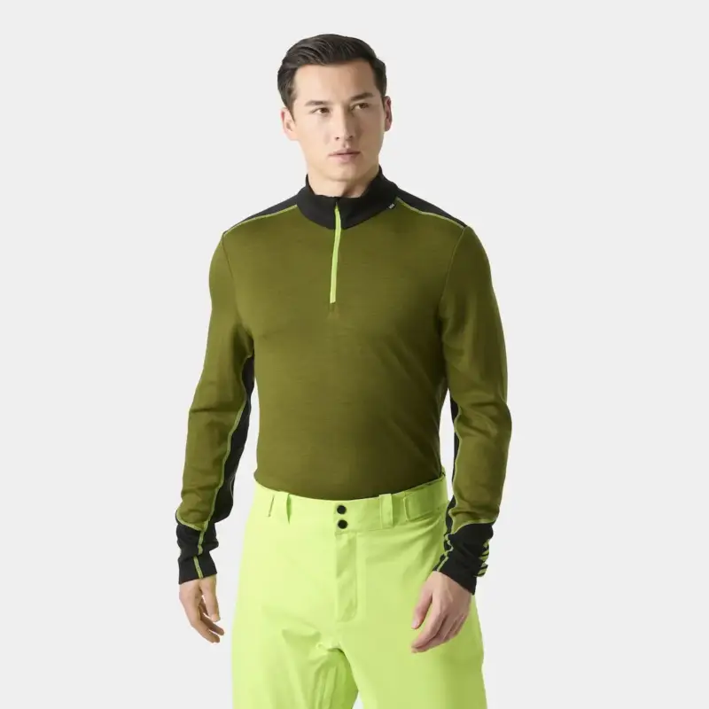 Oferta limitowana Bluza termoaktywna z merynosa męska Helly Hansen Lifa Merino Midweight 1/2 Zip - Olive Green