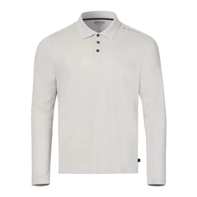 Taniej Bluza z ochroną UV męska Musto EVO Crew Sunblock LS Polo - Platinum