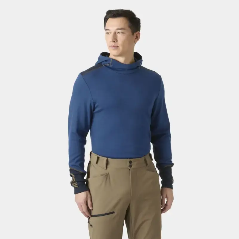 Bluza termoaktywna z merynosa męska Helly Hansen Lifa Merino Midweight Hoodie - Dark Blue Do wyczerpania zapasów