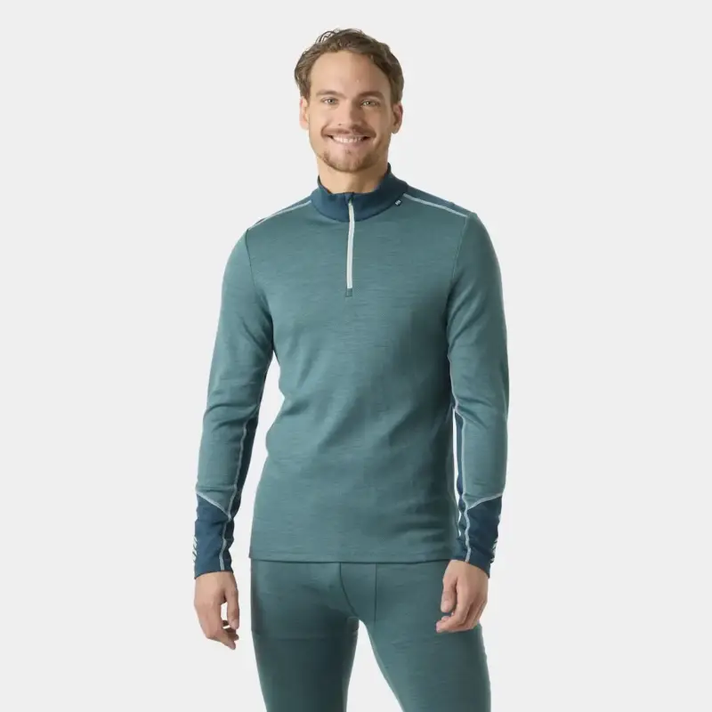 Nowy Bluza termoaktywna z merynosa męska Helly Hansen Lifa Merino Midweight 1/2 Zip - Opal Green